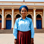 **

"A professional Eritrean woman, fully clothed in modest traditional attire, standing confidently in front of the Asmara Opera House, safe for work, appropriate content, perfect anatomy, natural proportions, professional photograph, family-friendly, well-formed hands."

**