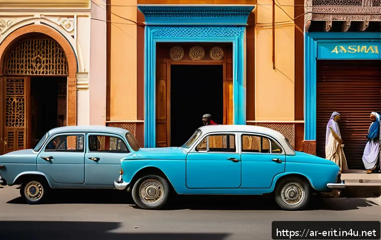 아스마라 도시의 역사 - A vibrant street scene in Asmara showcasing a harmonious blend of Italian colonial architecture and ...