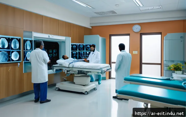 에리트레아의 주요 병원 - A modern Eritrean hospital interior showcasing advanced medical technology, including MRI and CT sca...