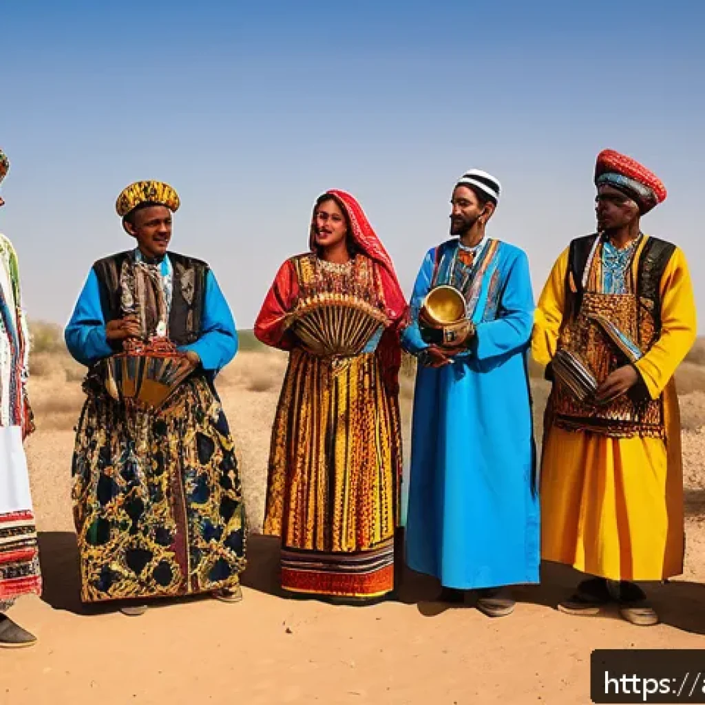 에리트레아와 수단의 역사적 관계 - A vibrant cultural festival scene at the Eritrea-Sudan border featuring traditional Beja tribespeopl...
