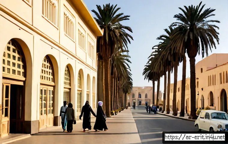 에리트레아에서 사진 찍기 좋은 장소 - Photorealistic travel photograph of Asmara, Eritrea, viewed from a quiet Art Deco boulevard at golde...